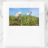 Madeliefjes plukkende fubby's.     rechthoekige sticker (Tas)