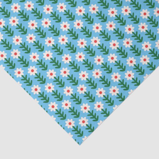 Madeliefjes Rood, Groen & Blauw Tissuepapier (Detail)