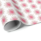 Madeliefjes Roze Cadeaupapier (Rol Hoek)