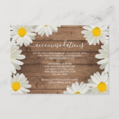  madeliefjes rustieke houten bruiloft informatie informatiekaartje (Voorkant)