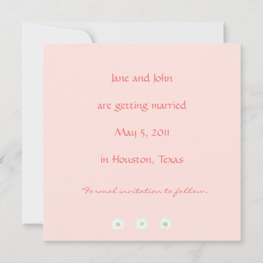 Madeliefjes Save the Date-sjabloon zonder rand Kaart (Achterkant)