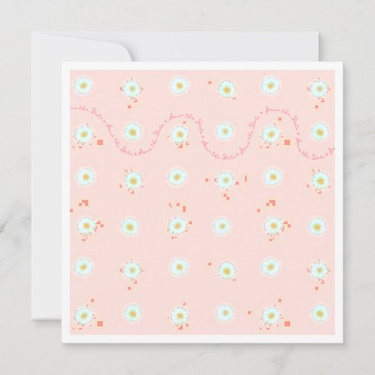 Madeliefjes Sjabloon voor datum opslaan met rand Kaart (Voorkant)