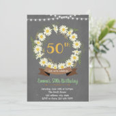 Madeliefjes thema uitnodiging (Staand voorkant)