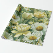 Madeliefjes, Tulpen & Vlinders Cadeaupapier (Uitgerold)