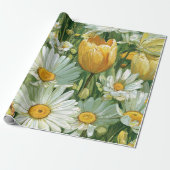 Madeliefjes, Tulpen & Vlinders Cadeaupapier (Uitgerold)