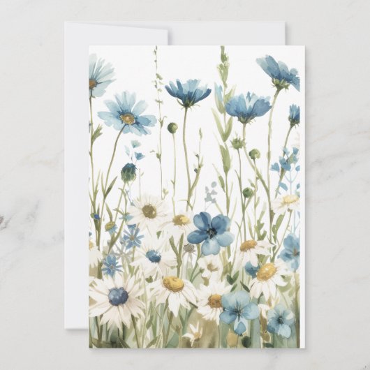 Madeliefjes & Vervagde Denim Rustieke Trouwfoto Save The Date (Achterkant)