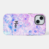 Madeliefjes weidepatroon iPhone 15 case (Achterkant horizontaal)