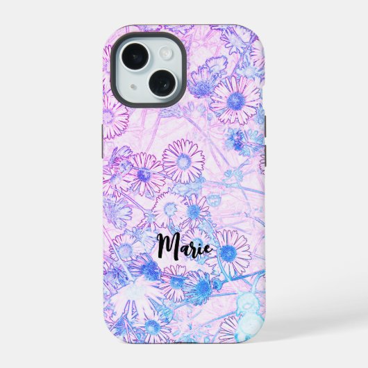 Madeliefjes weidepatroon iPhone 15 case (Achterkant)