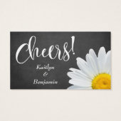 Madeliefjes, Witte Script & Schoolbord | Drankkaar Visitekaartjes (Achterkant)