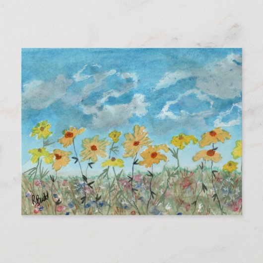 Madeliefjes & Wolken Briefkaart (Voorkant)