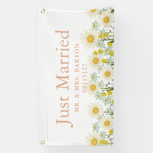  madeliefjes zijn net getrouwd met autospandoek spandoek (Verticaal)