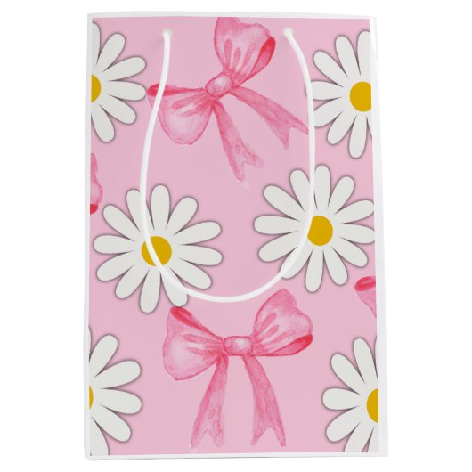 Madeliefjesbloem en strik cadeautas (Voorkant)