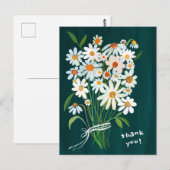 Madeliefjesboeket Handgeschilderde Gouache Bedankt Briefkaart (Voorkant / Achterkant)