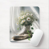 Madeliefjesboeket in een witte sneaker muismat (Met muis)