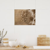Madeliefjesboeket over muziek poster (Keuken)