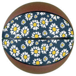 Madeliefjespatroon, Bloemenpatroon, Witte Madelief Basketbal