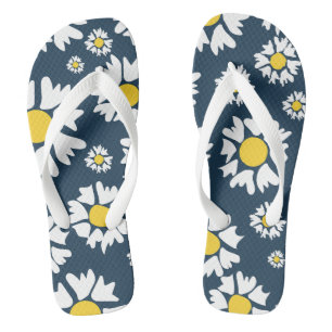 Madeliefjespatroon, Bloemmotief, Witte Madeliefjes Teenslippers