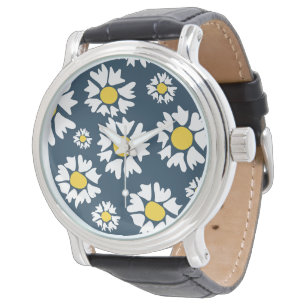 Madeliefjespatroon, Bloempatroon, Witte Madeliefje Horloge