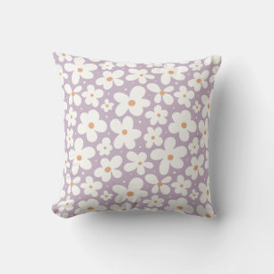 Madeliefjespatroon Groovy Keurige Bloemen Lavendel Kussen