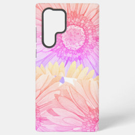 Madeliefjespatroon in roze, geel en lila xl samsung galaxy hoesje