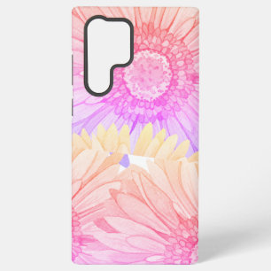 Madeliefjespatroon in roze, geel en lila xl samsung galaxy hoesje