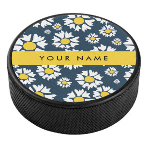 Madeliefjespatroon, Witte Madeliefjes, Uw Naam Hockey Puck