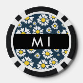Madeliefjespatroon, Witte Madeliefjes, Uw Naam Poker Chips (Achterkant)