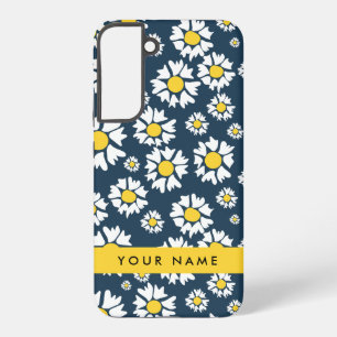 Madeliefjespatroon, Witte Madeliefjes, Uw Naam Samsung Galaxy Hoesje