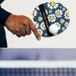 Madeliefjespatroon, Witte Madeliefjes, Uw Naam Tafeltennisbatje