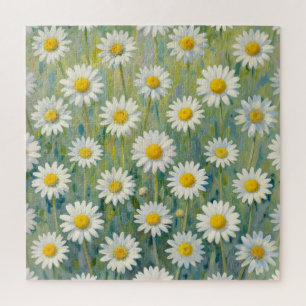 Madeliefjesweide Impressionistische Bloempatroon Legpuzzel