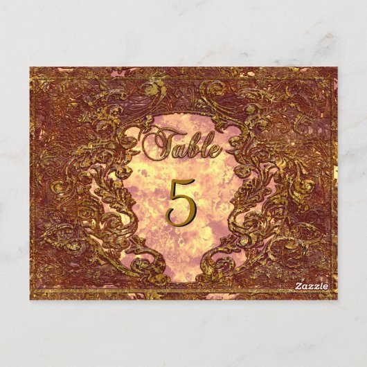 Madelina Kandice Victoriaans tafel nummer Kaart (Achterkant)