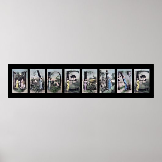 MADELINE Alfabet Letter Name Art Poster (Voorkant)