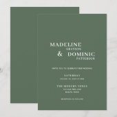 Madeline Bos Groen Eenvoudig Modern Bruiloft Kaart (Voorkant / Achterkant)