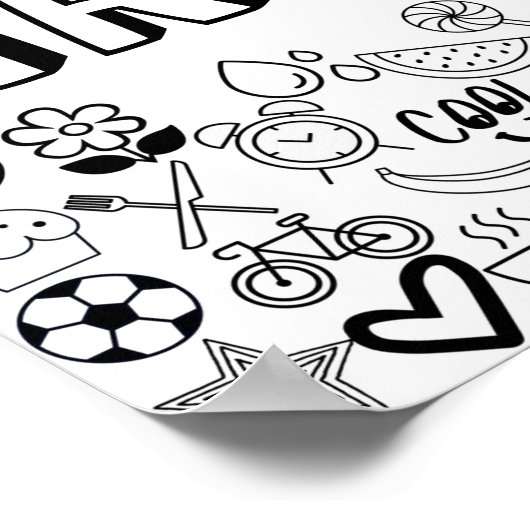 'MADELINE' Color-it-Yourself-contourontwerp Poster (Hoek)