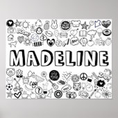 'MADELINE' Color-it-Yourself-contourontwerp Poster (Voorkant)