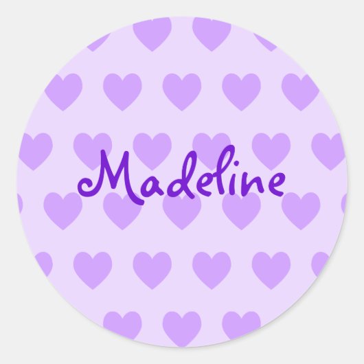 Madeline in Paars Ronde Sticker (Voorkant)