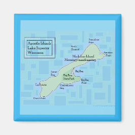 Madeline Island Square Magnet 2025