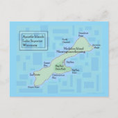 Madeline Island Teal Kaart Ansichtkaart  (Voorkant)