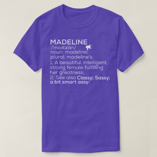 Madeline naam Madeline Definition Madeline Vrouw T-shirt (Design voorkant)