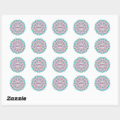 MADELINE ~ Personalized Paua Shell Fractal ~ Ronde Sticker (Vel)