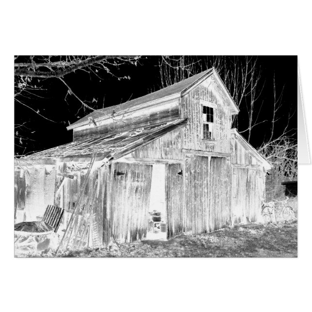 Madeline's Barn in zwart-wit (Voorkant Horizontaal)