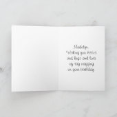 Madelyn Happy Birthday Golden Doodle Puppy Kaart (Binnen)