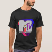 Mademark x MTV - Retro MTV Logo 80's Chrome Effect T-shirt (Voorkant)