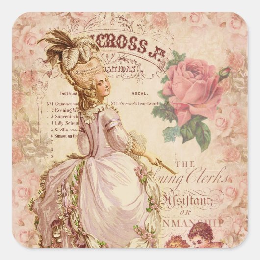 Mademoiselle Couture Vierkante Sticker (Voorkant)