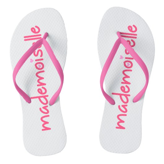 Mademoiselle Fun Typography French Quote Flipflops Teenslippers (Voetbed)