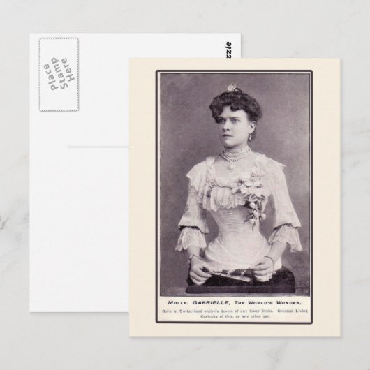 Mademoiselle Gabrielle De halve vrouw, op kaarten (Voorkant / Achterkant)