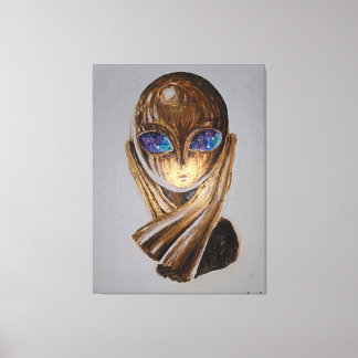 Mademoiselle pogany and the universe in her eyes canvas afdruk