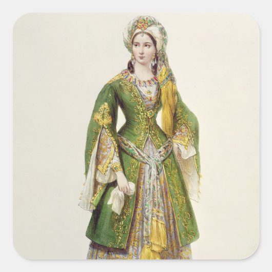 Mademoiselle Rachel als Roxane in Bajazet Vierkante Sticker (Voorkant)
