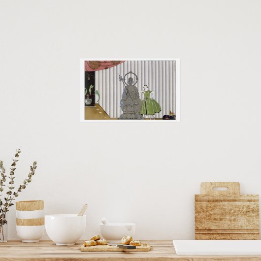 Mademoiselle Spinelly Chez Elle, 1920 (pochoir pri Poster (Keuken)