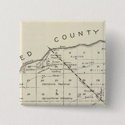 Madera County, Californië 2 Vierkante Button 5,1 Cm (Voorkant)